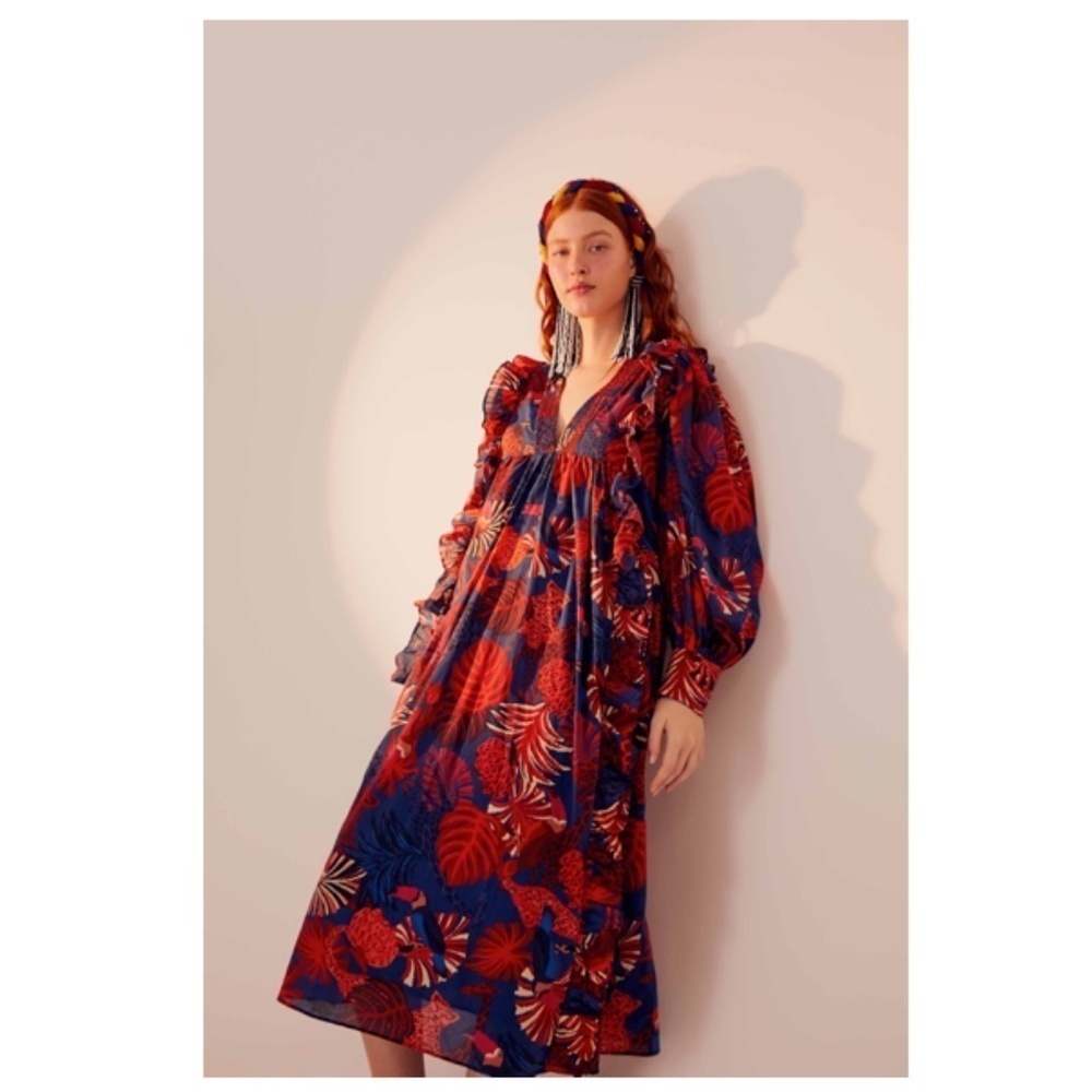 Farm Rio Animals Tapestry Midi  Dress